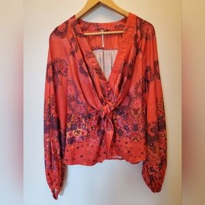 Free People silky blouse size S
